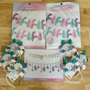 Mermaid Party Garland and Headband Set